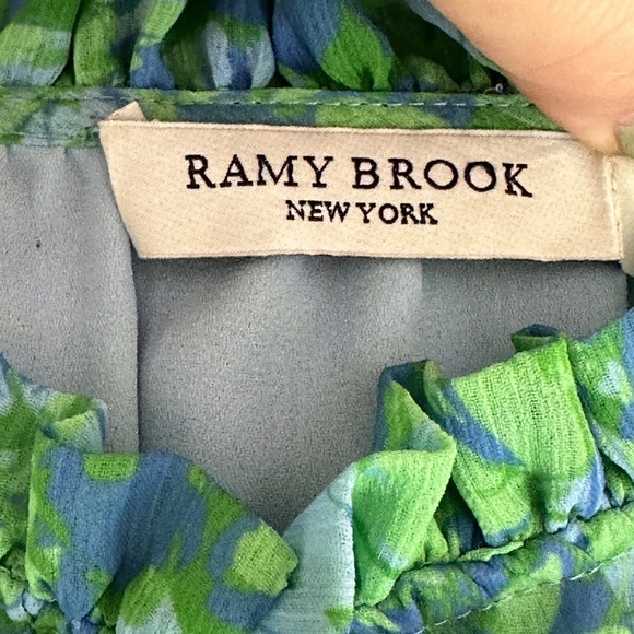 Women Ramy Brook Rylee Ruffle Style Mini Dress Halter Smocked Lined Size 00 - Picture 8 of 10